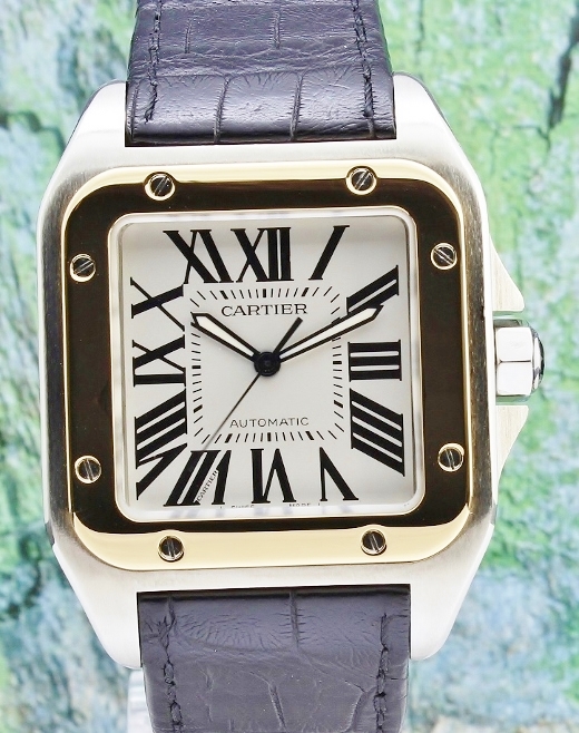 (image for) Cartier Santos 100 XL Steel & Gold Automatic Watch / 2656